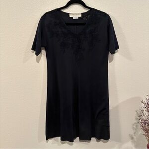 Mariella Burani Silk Vintage Black Swing Dress